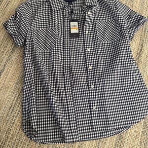 Tommy Hilfiger Navy and White Checkered Shirt